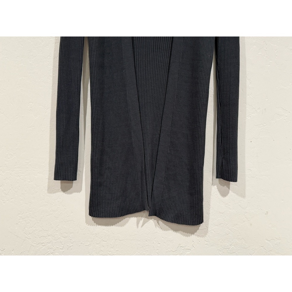 Eileen Fisher Petite Ribbed Cardigan Sweater Gray Open Front PP/PTP - Picture 7 of 7